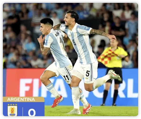 梅西缺阵阿尔马达世界波 阿根廷1-0客胜乌拉圭 